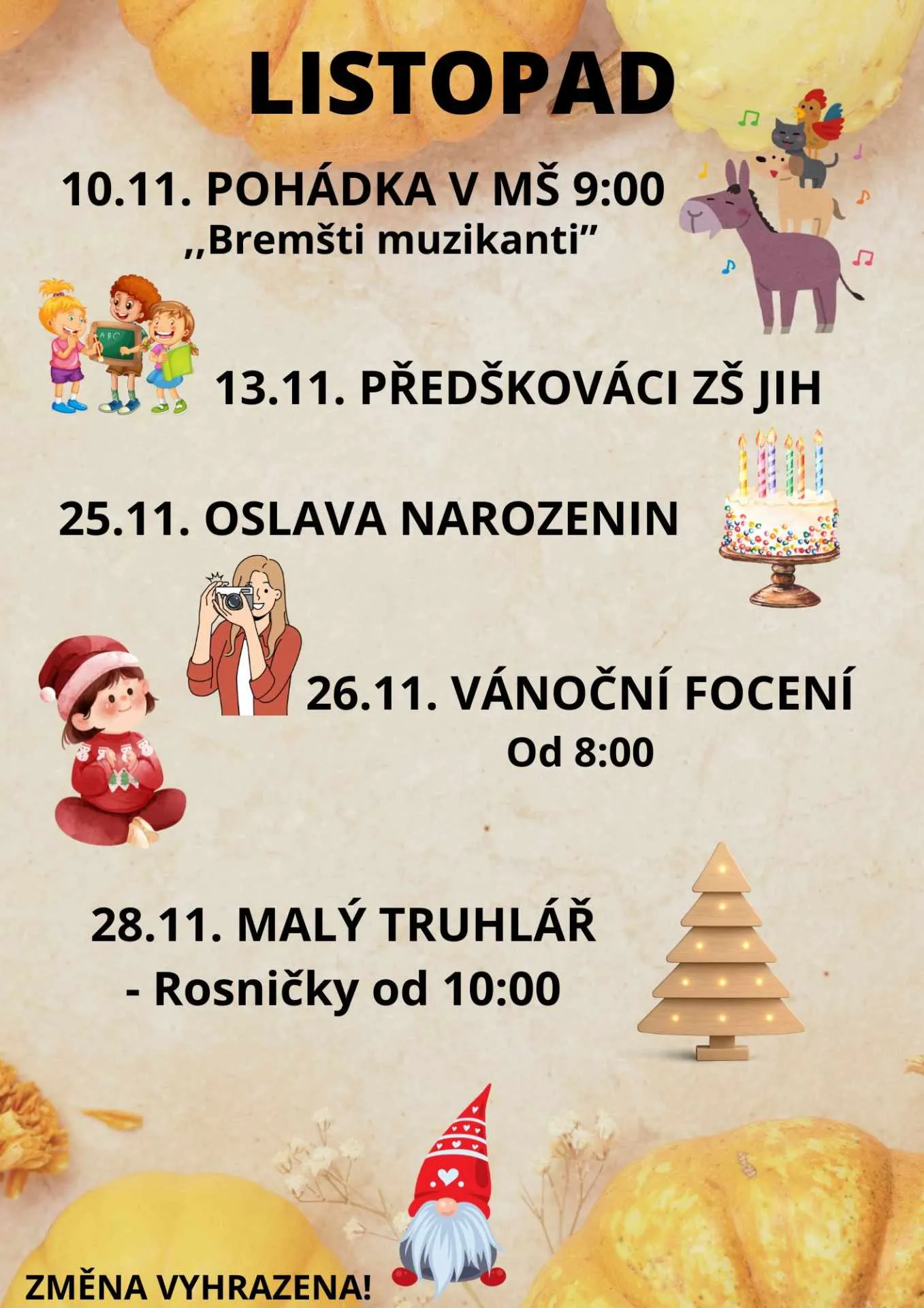 AKCE LISTOPAD